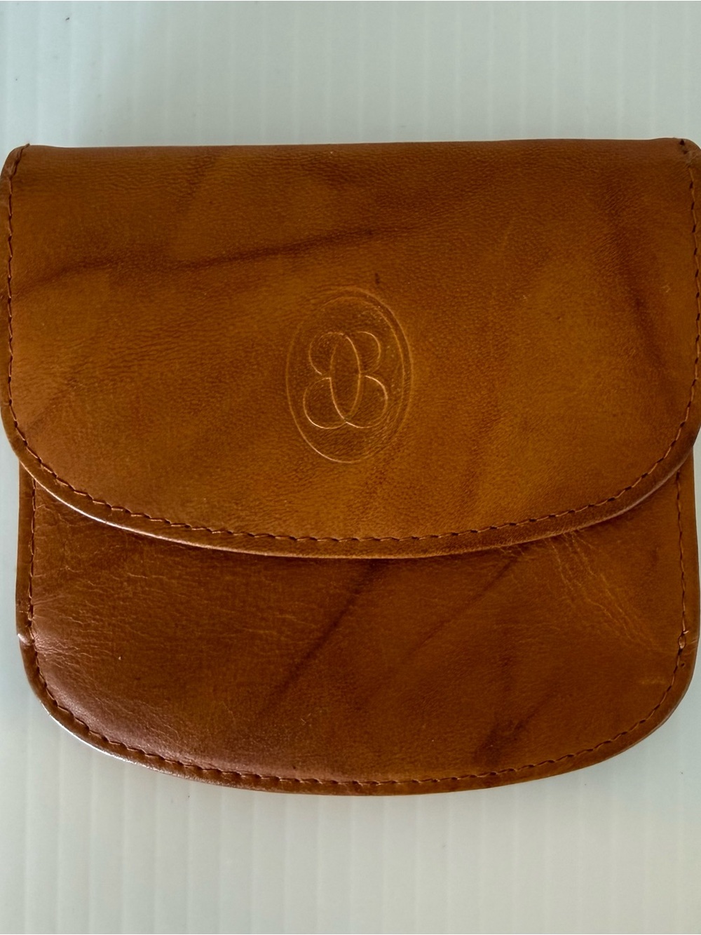 Vtg Buxton Genuine Brown Leather Mini Wallet Coin Purse Currency Slots Bill Fold